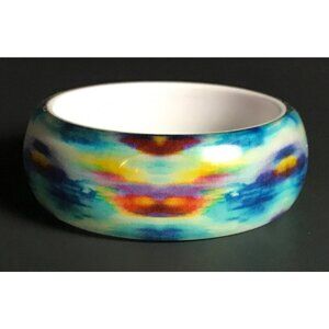 Vintage Chunky Y2K Tie Dye Pattern Lucite Bangle Bracelet